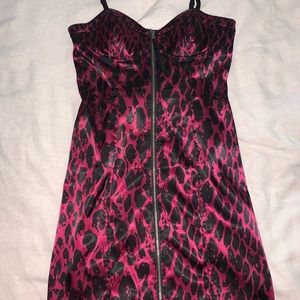 Guess satin animal print body on dress